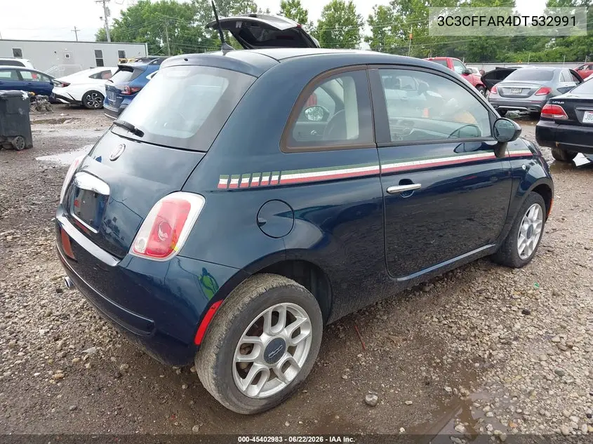 2013 Fiat 500 Pop VIN: 3C3CFFAR4DT532991 Lot: 45402983