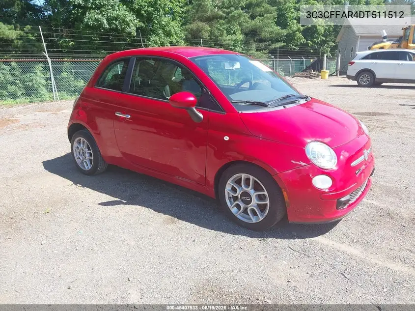 2013 Fiat 500 Pop VIN: 3C3CFFAR4DT511512 Lot: 45407533