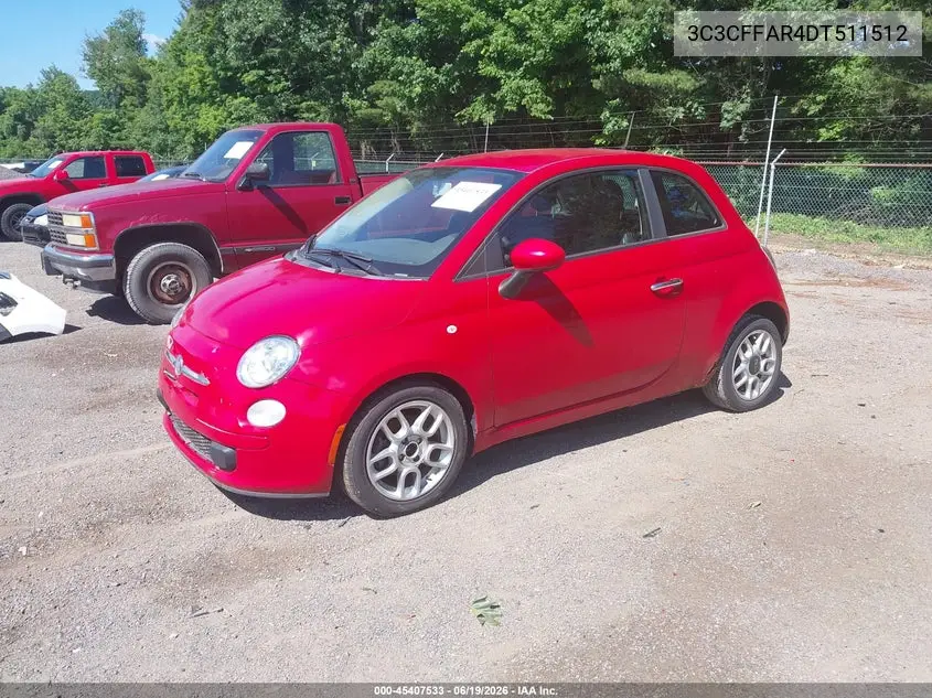 2013 Fiat 500 Pop VIN: 3C3CFFAR4DT511512 Lot: 45407533