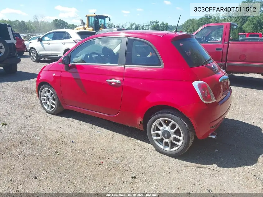 2013 Fiat 500 Pop VIN: 3C3CFFAR4DT511512 Lot: 45407533