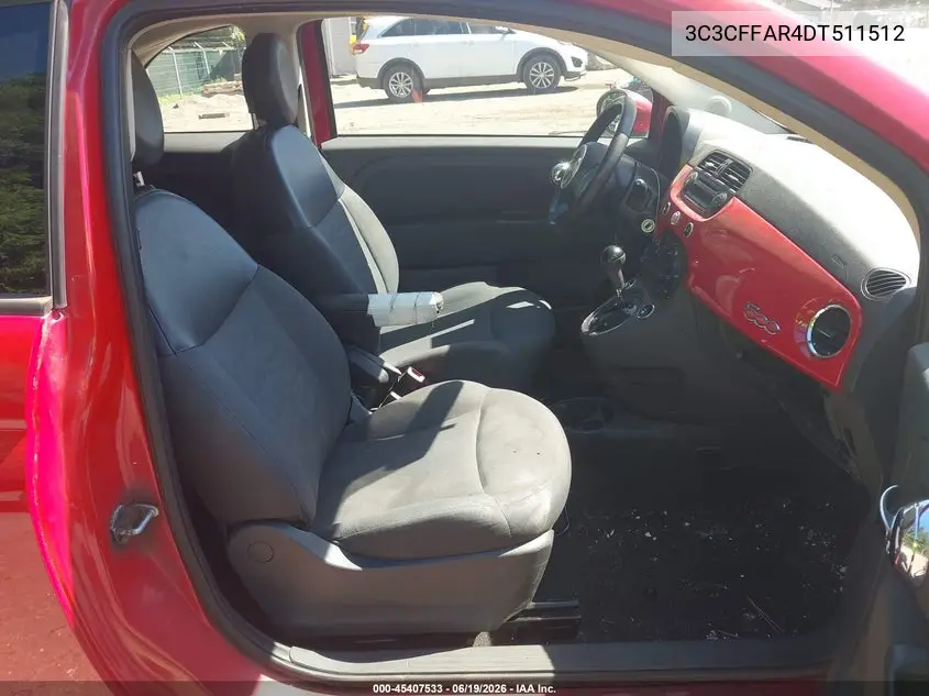 2013 Fiat 500 Pop VIN: 3C3CFFAR4DT511512 Lot: 45407533
