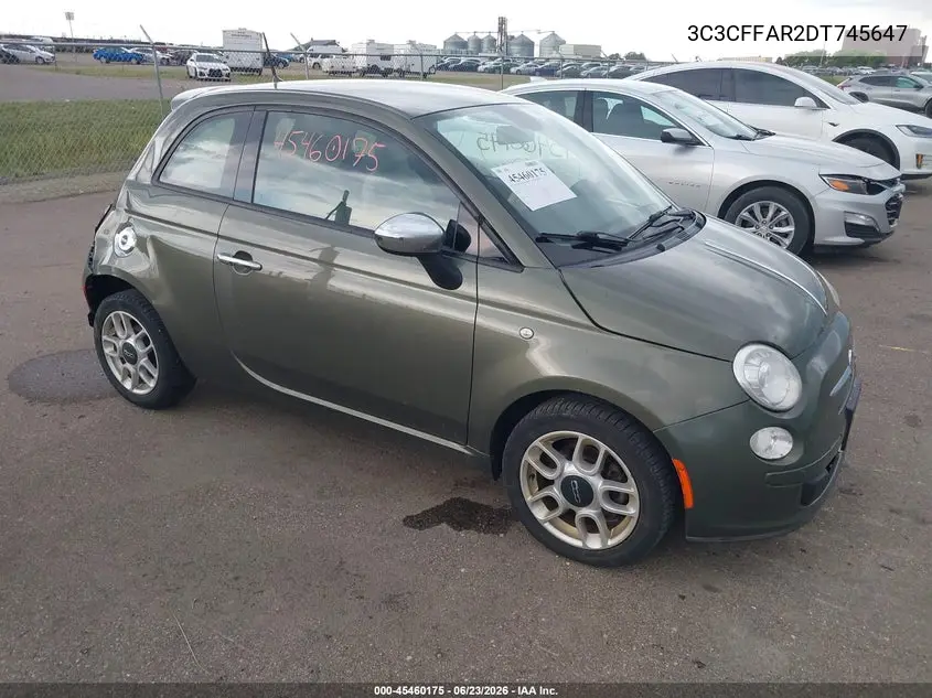 2013 Fiat 500 Pop VIN: 3C3CFFAR2DT745647 Lot: 45460175