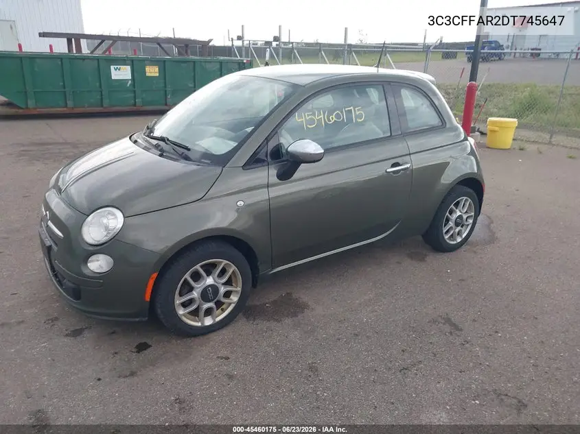 2013 Fiat 500 Pop VIN: 3C3CFFAR2DT745647 Lot: 45460175