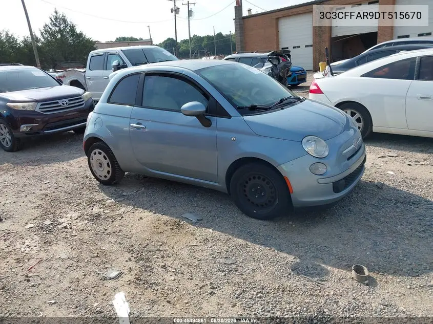 2013 Fiat 500 Pop VIN: 3C3CFFAR9DT515670 Lot: 45494861