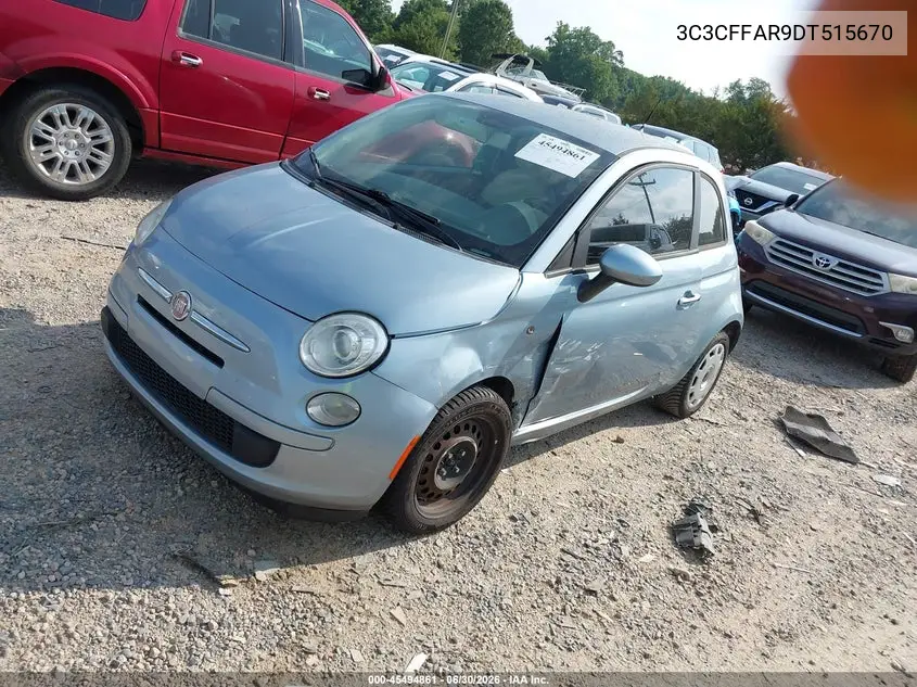 2013 Fiat 500 Pop VIN: 3C3CFFAR9DT515670 Lot: 45494861