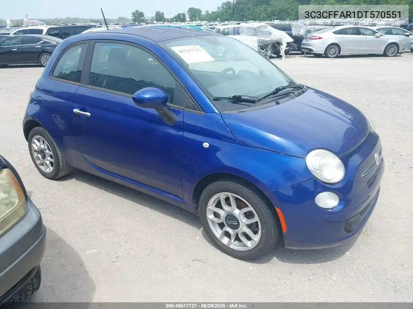 2013 Fiat 500 Pop VIN: 3C3CFFAR1DT570551 Lot: 45517727