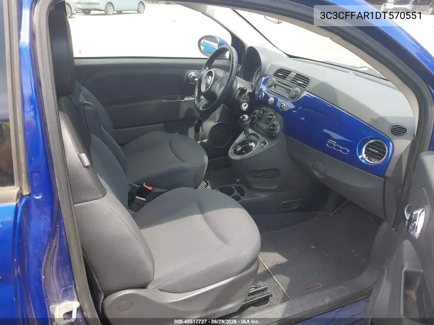 2013 Fiat 500 Pop VIN: 3C3CFFAR1DT570551 Lot: 45517727