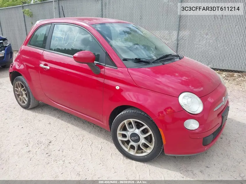 2013 Fiat 500 Pop VIN: 3C3CFFAR3DT611214 Lot: 45526402