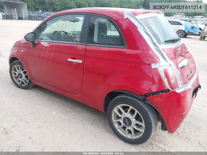 2013 Fiat 500 Pop VIN: 3C3CFFAR3DT611214 Lot: 45526402