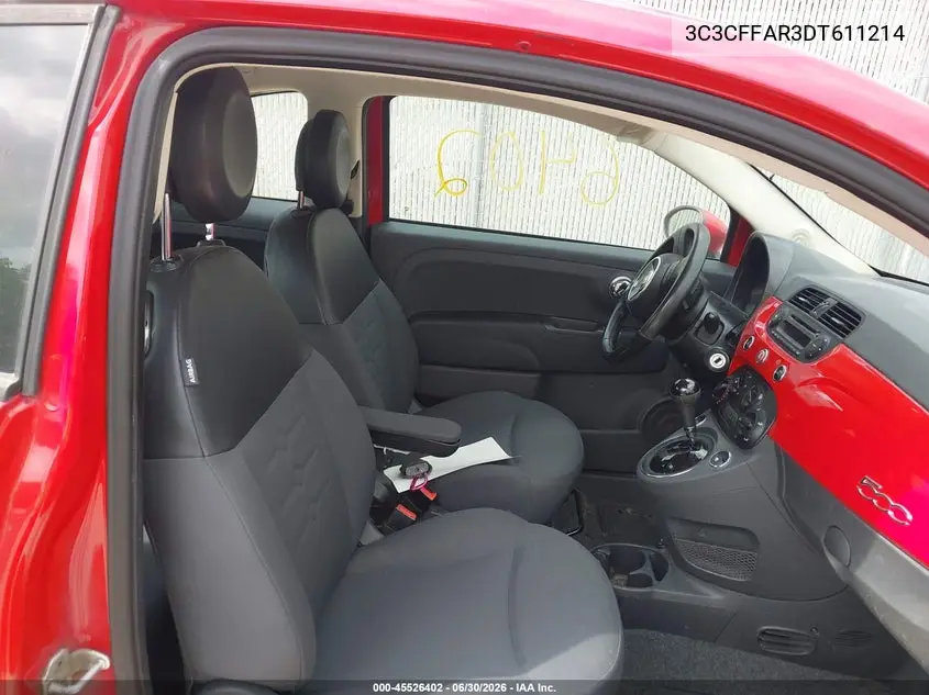 2013 Fiat 500 Pop VIN: 3C3CFFAR3DT611214 Lot: 45526402