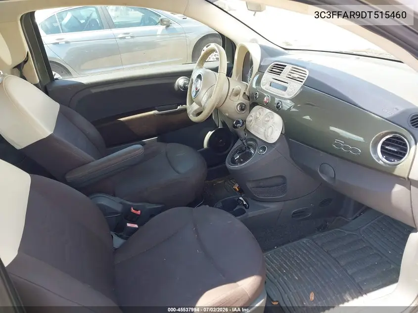 2013 Fiat 500 VIN: 3C3CFFAR9DT515460 Lot: 45537994