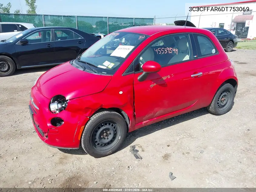 2013 Fiat 500 Pop VIN: 3C3CFFAR6DT753069 Lot: 45539549