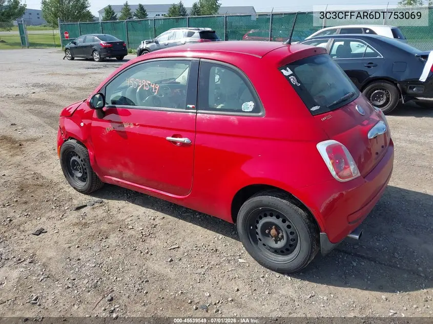 2013 Fiat 500 Pop VIN: 3C3CFFAR6DT753069 Lot: 45539549