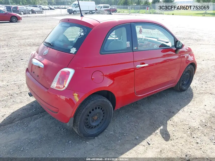 2013 Fiat 500 Pop VIN: 3C3CFFAR6DT753069 Lot: 45539549