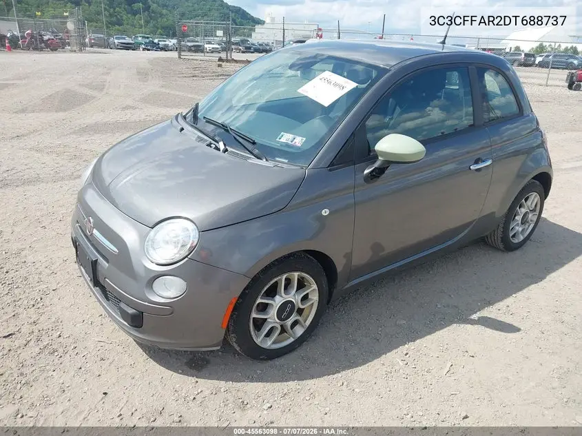 2013 Fiat 500 Pop VIN: 3C3CFFAR2DT688737 Lot: 45563098