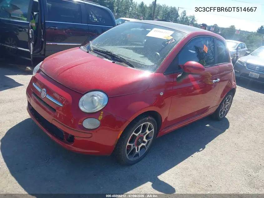 2013 Fiat 500 Sport VIN: 3C3CFFBR6DT514667 Lot: 45566212