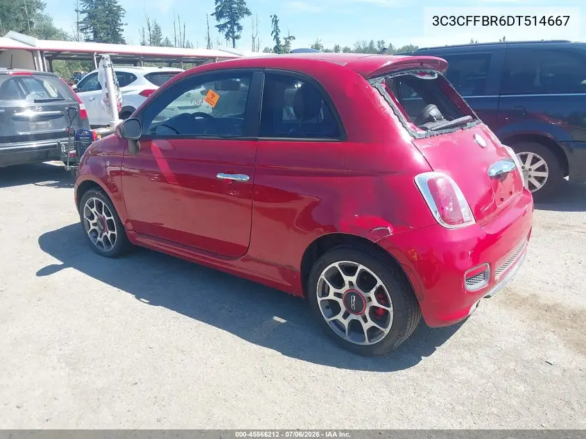 2013 Fiat 500 Sport VIN: 3C3CFFBR6DT514667 Lot: 45566212