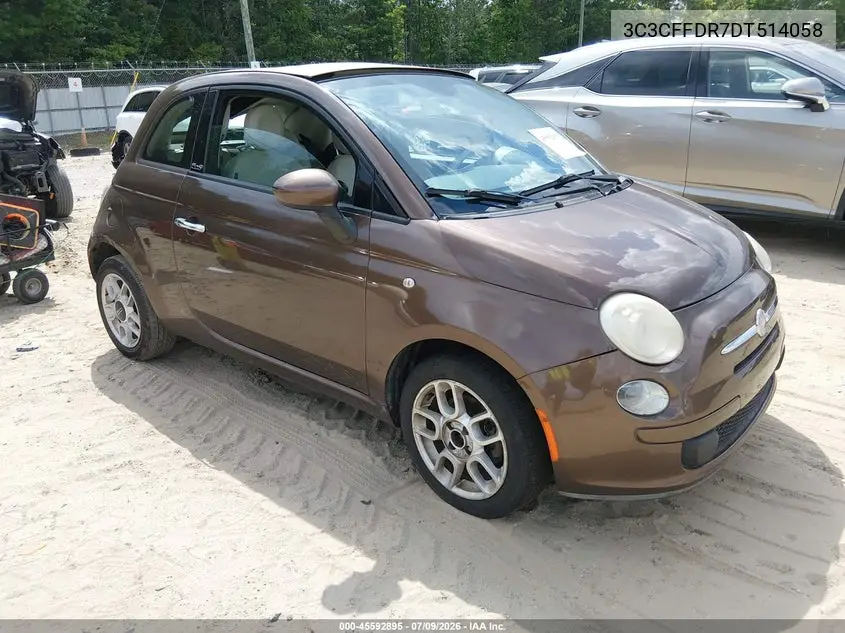 2013 Fiat 500C Pop VIN: 3C3CFFDR7DT514058 Lot: 45592895