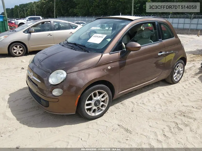 2013 Fiat 500C Pop VIN: 3C3CFFDR7DT514058 Lot: 45592895