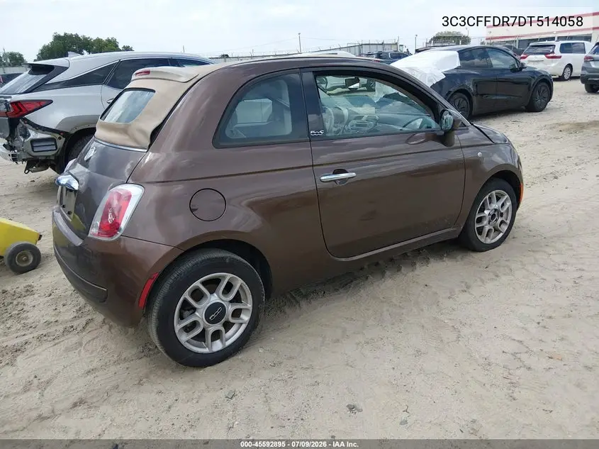 2013 Fiat 500C Pop VIN: 3C3CFFDR7DT514058 Lot: 45592895