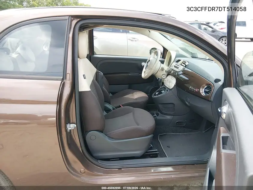 2013 Fiat 500C Pop VIN: 3C3CFFDR7DT514058 Lot: 45592895