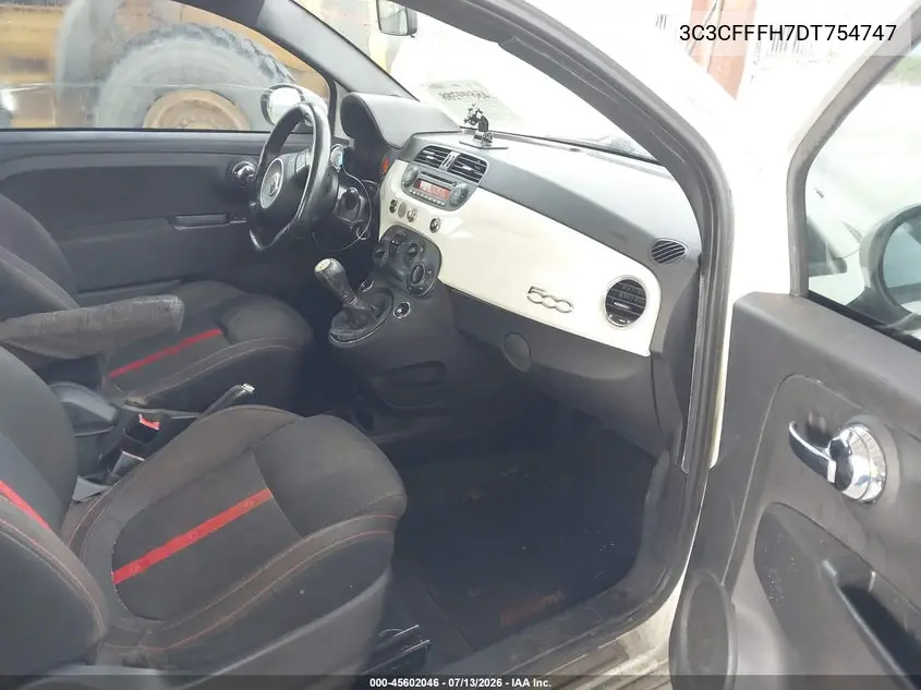 2013 Fiat 500 Abarth VIN: 3C3CFFFH7DT754747 Lot: 45602046
