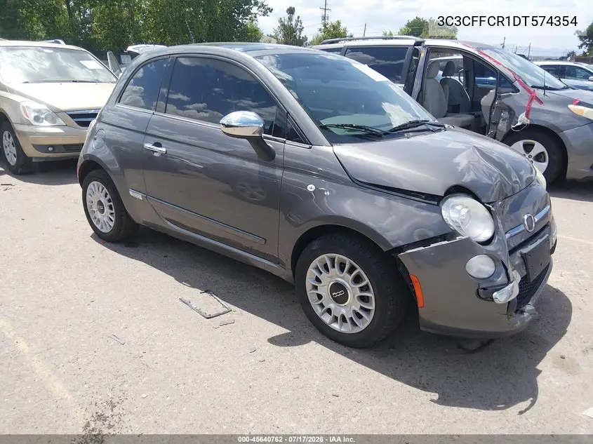 2013 Fiat 500 Lounge VIN: 3C3CFFCR1DT574354 Lot: 45640762