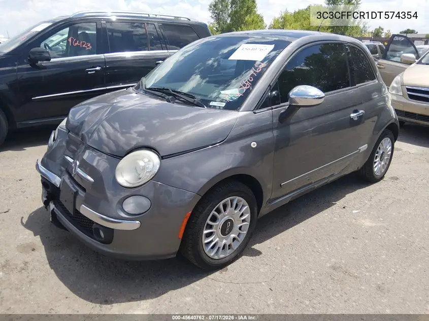 2013 Fiat 500 Lounge VIN: 3C3CFFCR1DT574354 Lot: 45640762