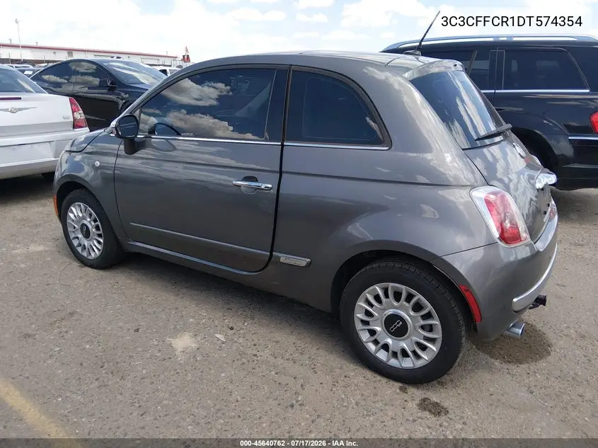 2013 Fiat 500 Lounge VIN: 3C3CFFCR1DT574354 Lot: 45640762