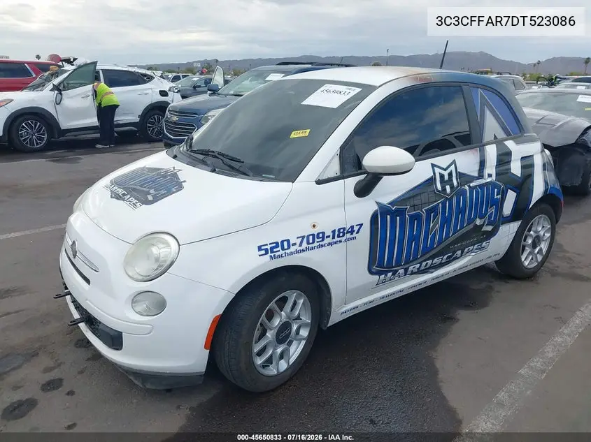 2013 Fiat 500 Pop VIN: 3C3CFFAR7DT523086 Lot: 45650833