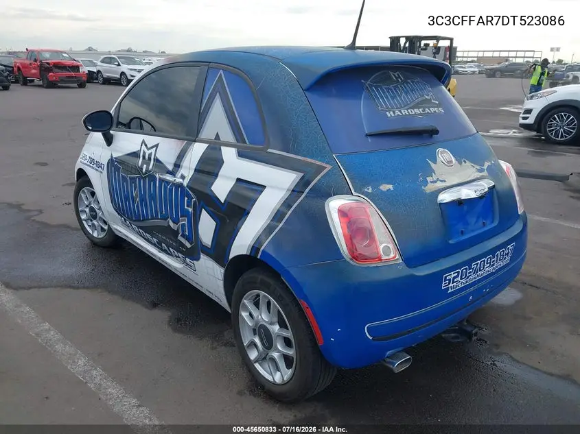 2013 Fiat 500 Pop VIN: 3C3CFFAR7DT523086 Lot: 45650833