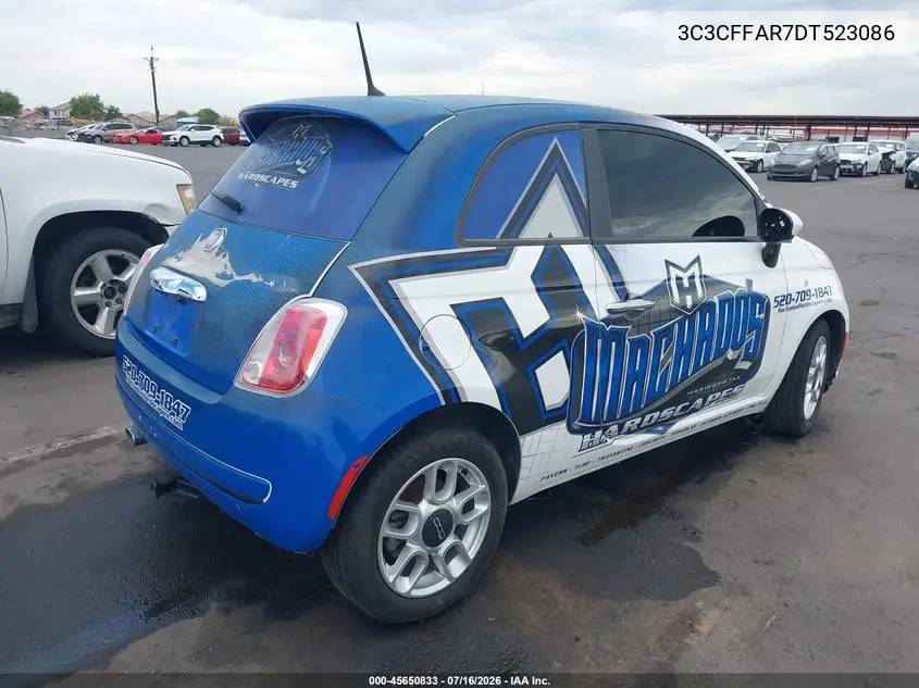 2013 Fiat 500 Pop VIN: 3C3CFFAR7DT523086 Lot: 45650833