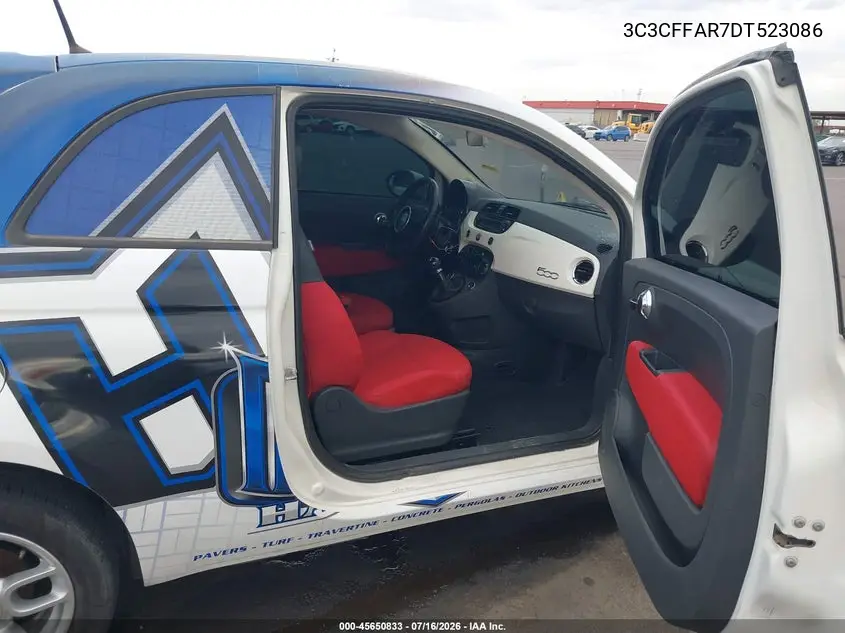2013 Fiat 500 Pop VIN: 3C3CFFAR7DT523086 Lot: 45650833
