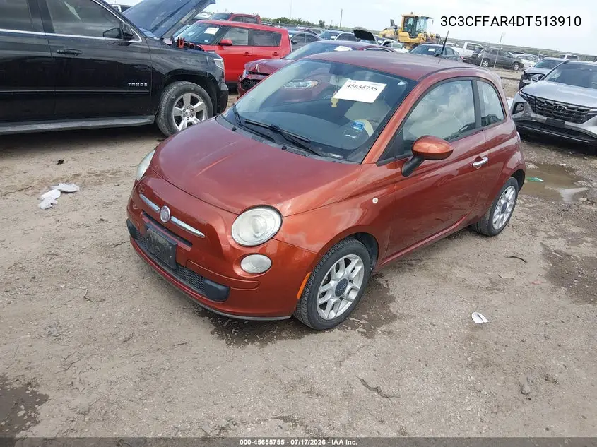 2013 Fiat 500 Pop VIN: 3C3CFFAR4DT513910 Lot: 45655755