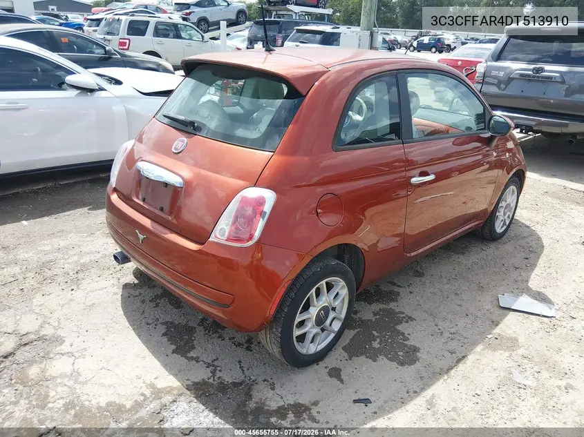 2013 Fiat 500 Pop VIN: 3C3CFFAR4DT513910 Lot: 45655755