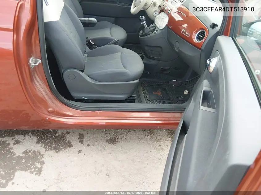 2013 Fiat 500 Pop VIN: 3C3CFFAR4DT513910 Lot: 45655755
