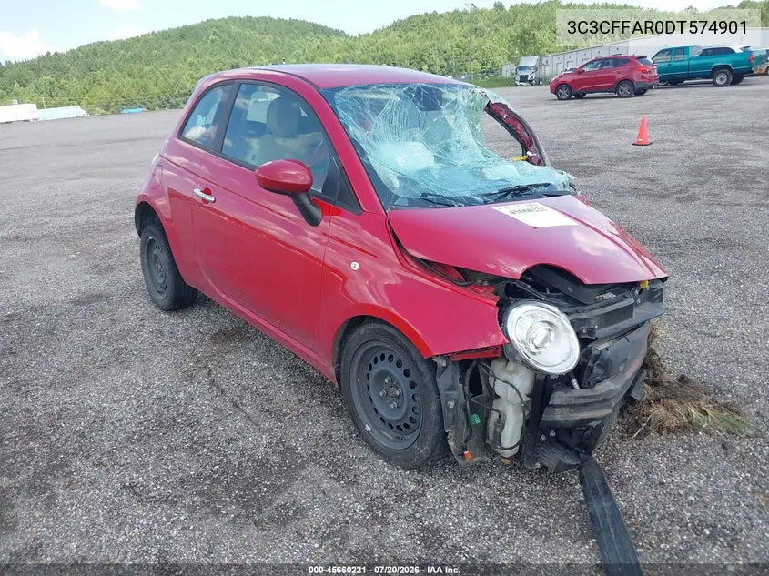 2013 Fiat 500 Pop VIN: 3C3CFFAR0DT574901 Lot: 45660221
