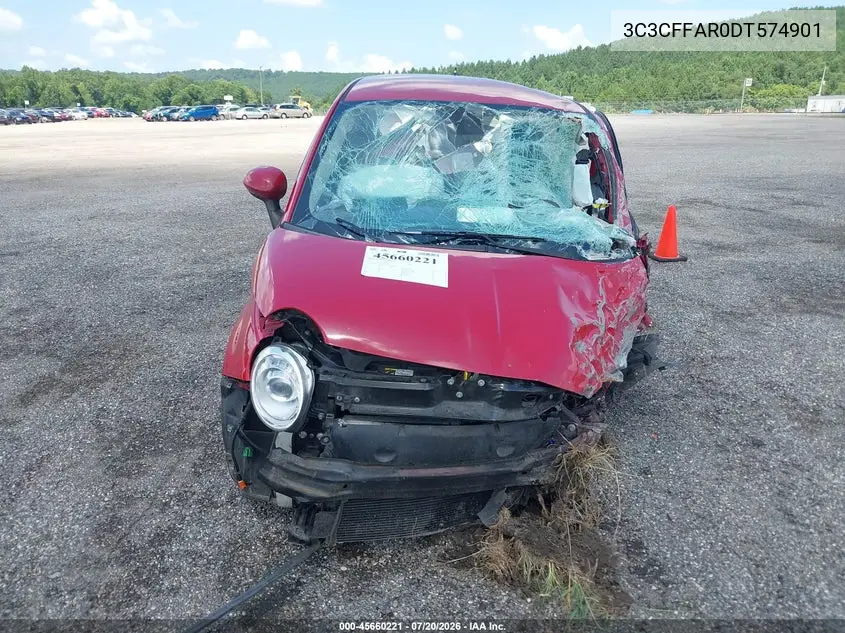 2013 Fiat 500 Pop VIN: 3C3CFFAR0DT574901 Lot: 45660221