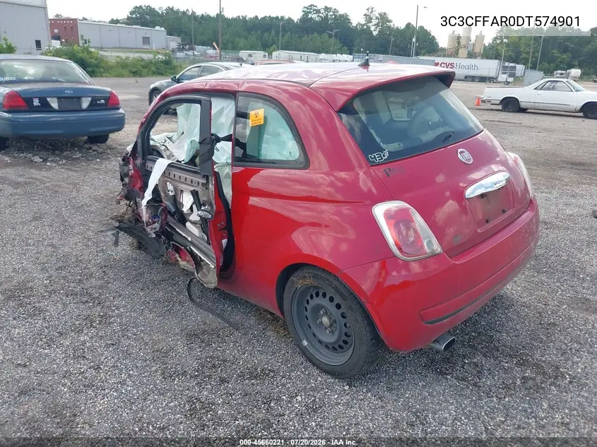2013 Fiat 500 Pop VIN: 3C3CFFAR0DT574901 Lot: 45660221