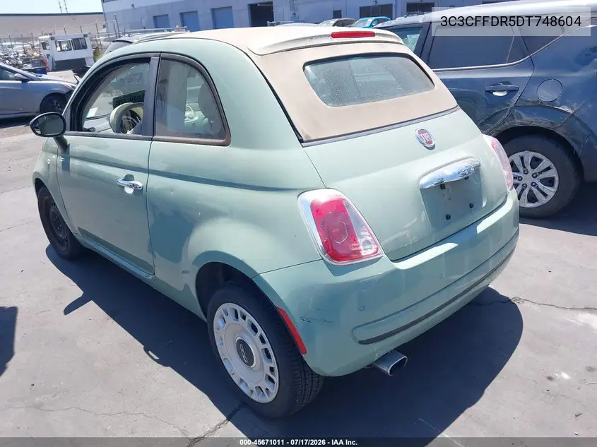 2013 Fiat 500C Pop VIN: 3C3CFFDR5DT748604 Lot: 45671011