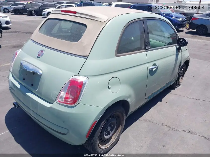 2013 Fiat 500C Pop VIN: 3C3CFFDR5DT748604 Lot: 45671011