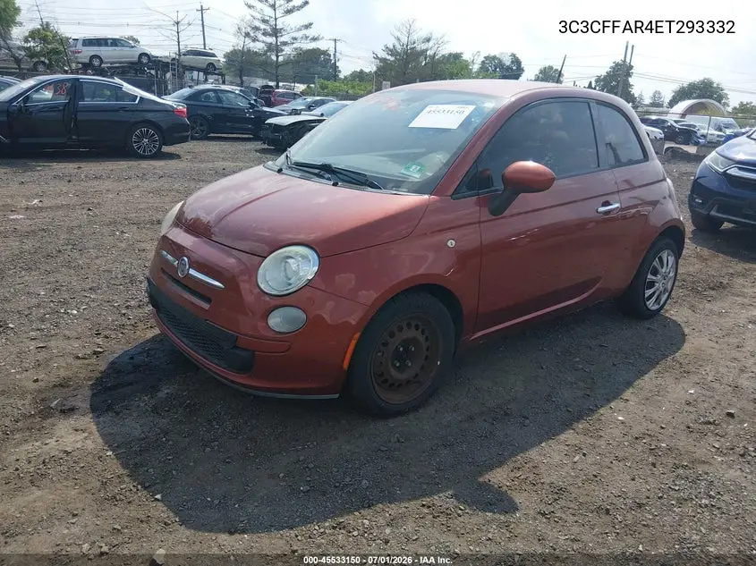2014 Fiat 500 Pop VIN: 3C3CFFAR4ET293332 Lot: 45533150