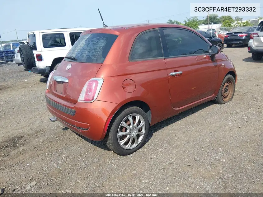 2014 Fiat 500 Pop VIN: 3C3CFFAR4ET293332 Lot: 45533150