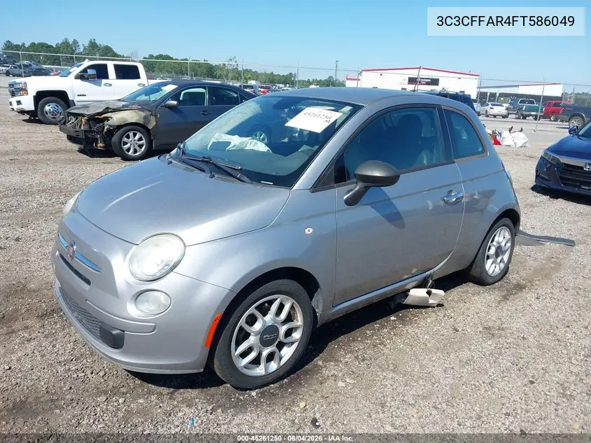 2015 Fiat 500 Pop VIN: 3C3CFFAR4FT586049 Lot: 45261250