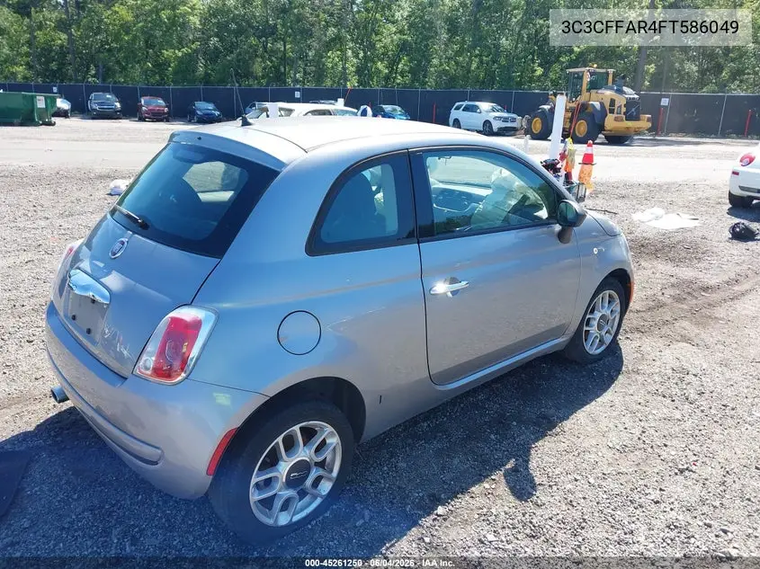 2015 Fiat 500 Pop VIN: 3C3CFFAR4FT586049 Lot: 45261250