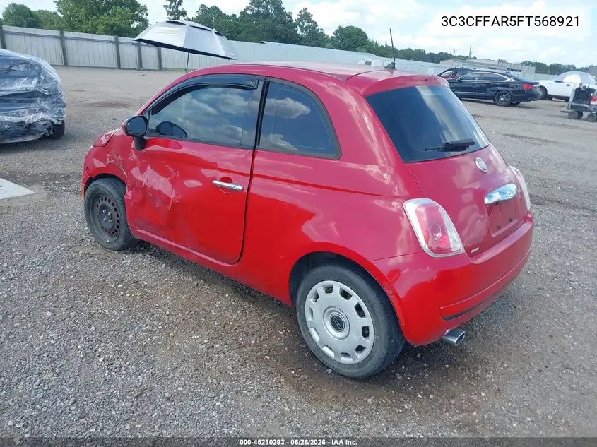 2015 Fiat 500 Pop VIN: 3C3CFFAR5FT568921 Lot: 45280293