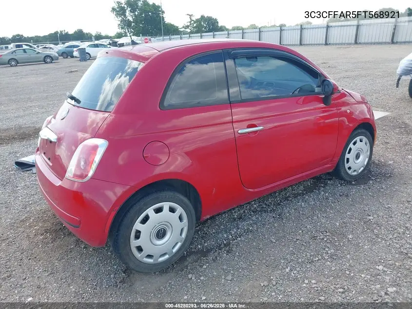 2015 Fiat 500 Pop VIN: 3C3CFFAR5FT568921 Lot: 45280293