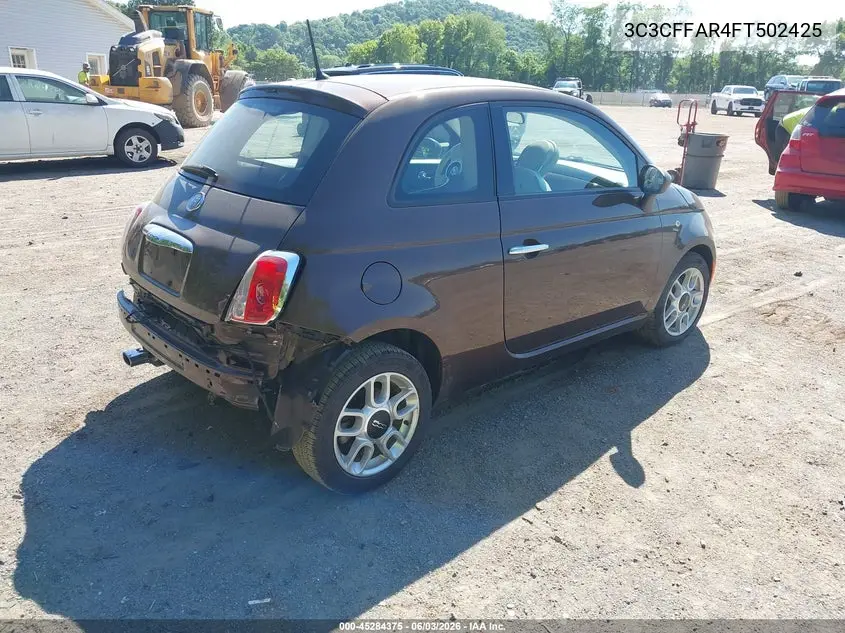 2015 Fiat 500 Pop VIN: 3C3CFFAR4FT502425 Lot: 45284375
