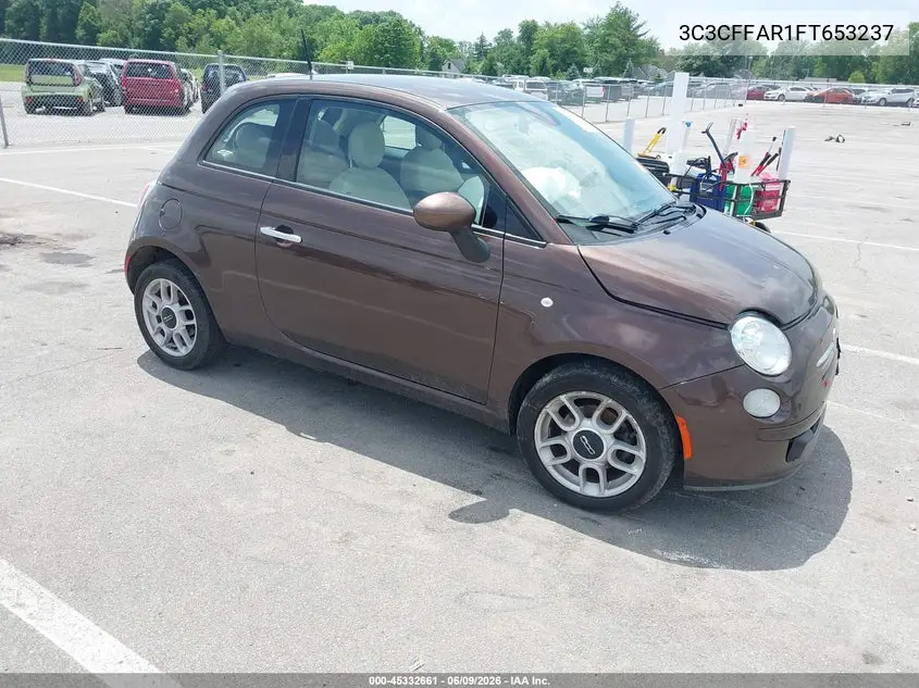 2015 Fiat 500 Pop VIN: 3C3CFFAR1FT653237 Lot: 45332661