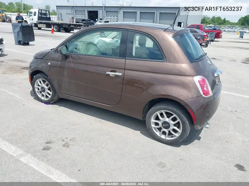 2015 Fiat 500 Pop VIN: 3C3CFFAR1FT653237 Lot: 45332661